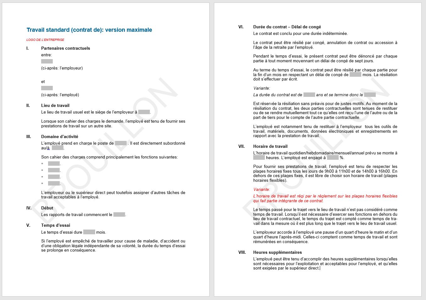 Download Contrat De Travail Standard Upsa Agvs Section